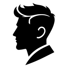 man hair cut vector art illustration silhouette, black color silhouette, haircut salon