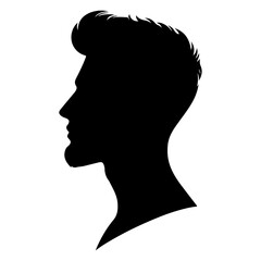 man hair cut vector art illustration silhouette, black color silhouette, haircut salon