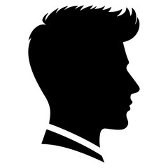 man hair cut vector art illustration silhouette, black color silhouette, haircut salon