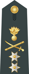 Shoulder pad military officer mark for the YPOSTRATIGOS (MAJOR GENERAL) insignia rank in the Hellenic Army