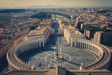 The Vatican in Rome, Italy, aerial panoramic view - obrazy, fototapety, plakaty