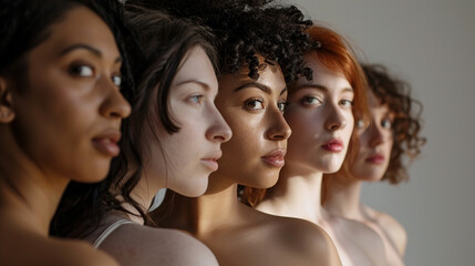 Obraz premium Series of diverse and unique female faces