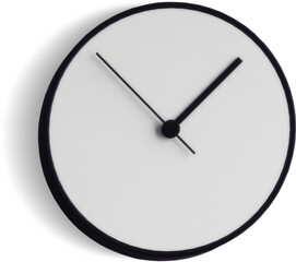 Fototapeta na wymiar Realistic wall clock isolated on transparent background.fit element for project.