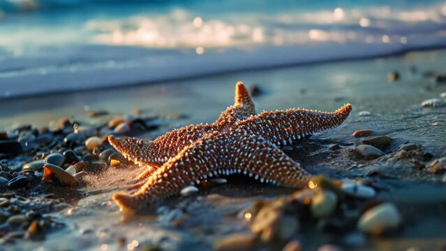 video of starfish on the beach
