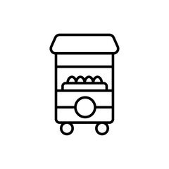 Food cart outline icons, minimalist vector illustration ,simple transparent graphic element .Isolated on white background