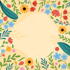 Spring Floral Background with Frame