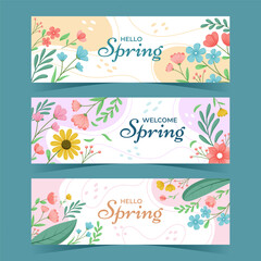 Happy Spring Floral Banner Collection