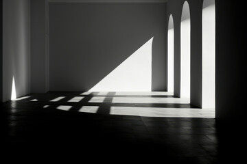 Background interior building architecture wall floor empty white shadow room design light
