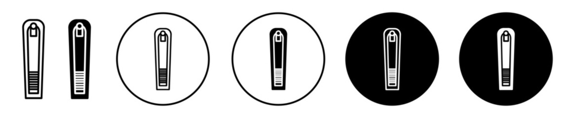 nail clippers symbol icon sign collection in white and black
