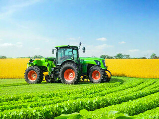 tractor in field