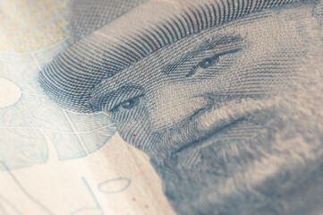 Turkish money, closeup of hundreds of Turkish lira banknotes on light background. concept surface...