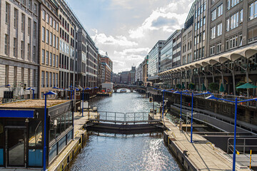 Une écluse à Hambourg, Allemagne