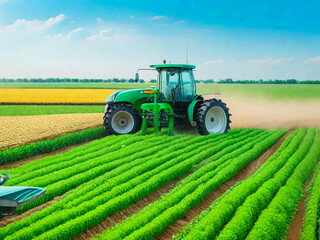 tractor in field