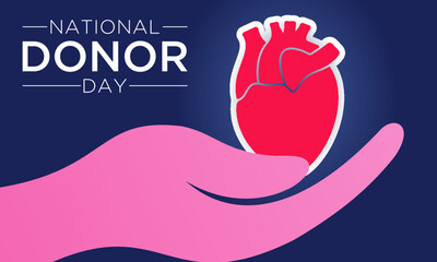 National Organ Donor Day is observed every year in February 14. National Donor Day. Health and Medical Awareness Vector template for banner, card, poster and background design. Vector illustration.