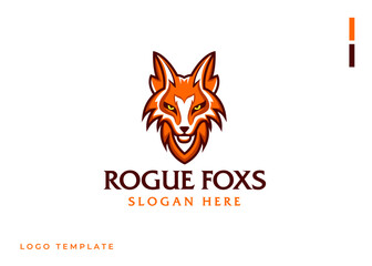 Fox head simple mascot style vector logo illustration