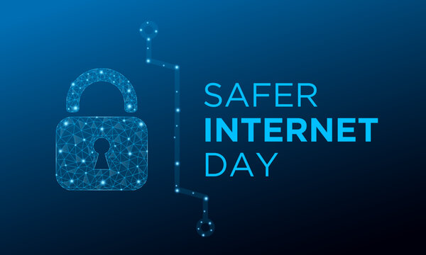 Safer Internet Day, February 6. Online and cyber security awareness vector template for banner, card, poster and background design. Vector illustration.