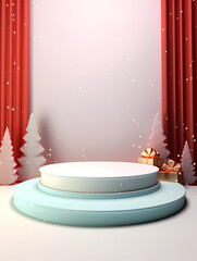 Podium, booth, stage, product background for product display, blank display