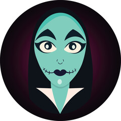 Gothic woman vector illustration, for backgrounds and fabrics pattern, repeat, horror girl, gothic pattern