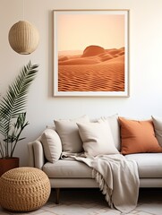 Desert Dusk Boho Art: Vintage Sand Dune Wall Decor