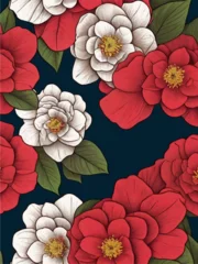 Möbelaufkleber camellia illustration background design art © ElinxElinx