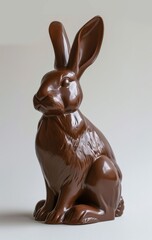Chocolate rabbit on a white background, easter chocolates image
