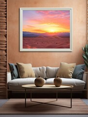 Desert Dusk: Twilight Sand Dunes Boho Artwork for Wall Decor