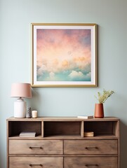 Dreamy Cloudscape Horizons: Stunning Sunrise Wall Art with Vintage Cloud Print