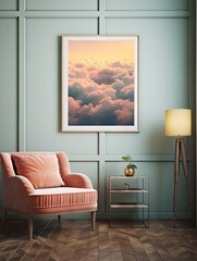Dreamy Cloudscape Horizons: Vintage Sunrise Moments Wall Art Print