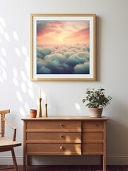 Dreamy Cloudscape Horizons: Vintage Sunrise Wall Art Print Moments