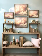 Dreamy Cloudscape Horizons: Vintage Decor for Daydream Design, Perfect for Wall Display.