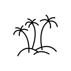 Tropical island outline icons, minimalist vector illustration ,simple transparent graphic element .Isolated on white background