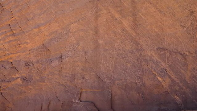 Ancient rock carvings in the Sahara Desert