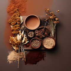 Composition of shades of brown: Background and Illustration created by AI