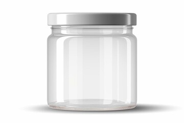 Transparent plastic jar with cap template. Generative AI - obrazy, fototapety, plakaty