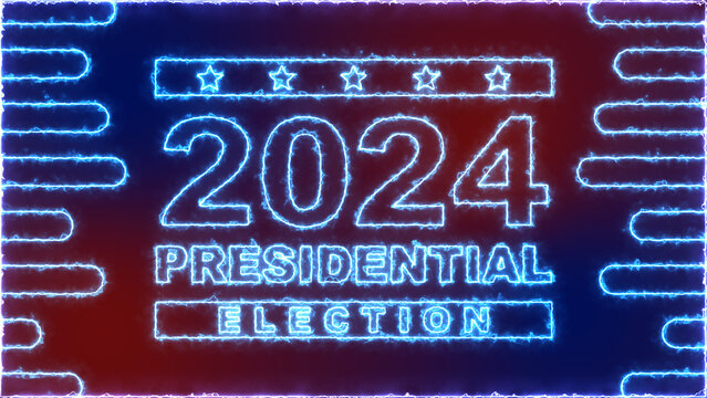 Electrify red and blue animation of presidential election in 2024, Trump Vs Biden with Republican and Democratic party