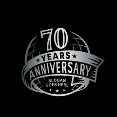 70 years anniversary design template. 70th logo. Vector and illustration.  - obrazy, fototapety, plakaty