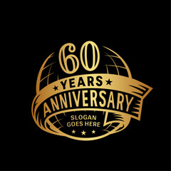 60 years anniversary design template. 60th logo. Vector and illustration. 