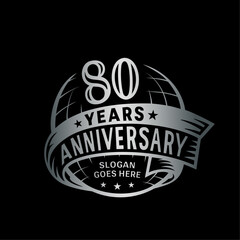 80 years anniversary design template. 80th logo. Vector and illustration. 