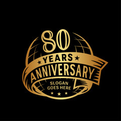 80 years anniversary design template. 80th logo. Vector and illustration. 