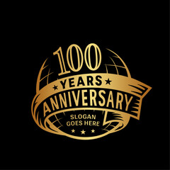 100 years anniversary design template. 100th logo. Vector and illustration. 