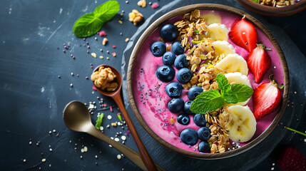 Vibrant and Healthy Smoothie Bowl for Breakfast