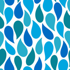 Vector seamless pattern with abstract water drops - 713874941