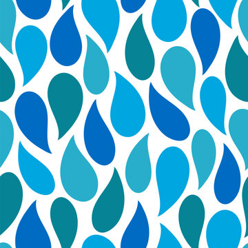 Vector seamless pattern with abstract water drops