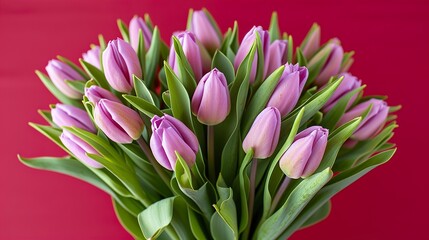 Obraz premium pink tulips isolated on white
