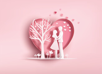 Love an Valentine day, with loving couple - 713876152
