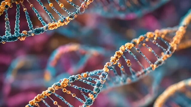 dna chain structure, illustration for scientific research . Generative AI