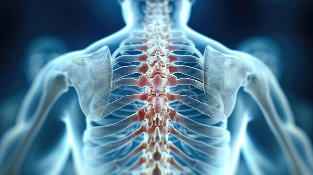 MRI image sacral spine and neurological hammer, Medical concept for Neurology. Generative AI.