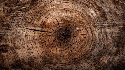 Fototapeta premium section of the tree trunk with annual rings. - Slice wood.