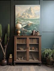Hand-Painted Ocean Horizons: Vintage Landscape featuring Shore and Surf Showcase