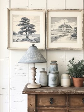 Hand-Sketched Coastal Scenes: Vintage Painting with Seaside Touches